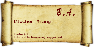 Blocher Arany névjegykártya